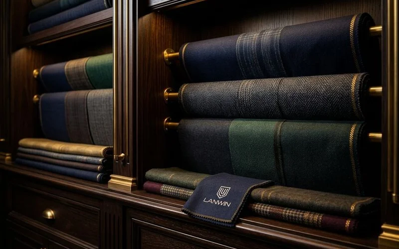 Premium fabric selection from world-renowned mills at LANWIN Premier