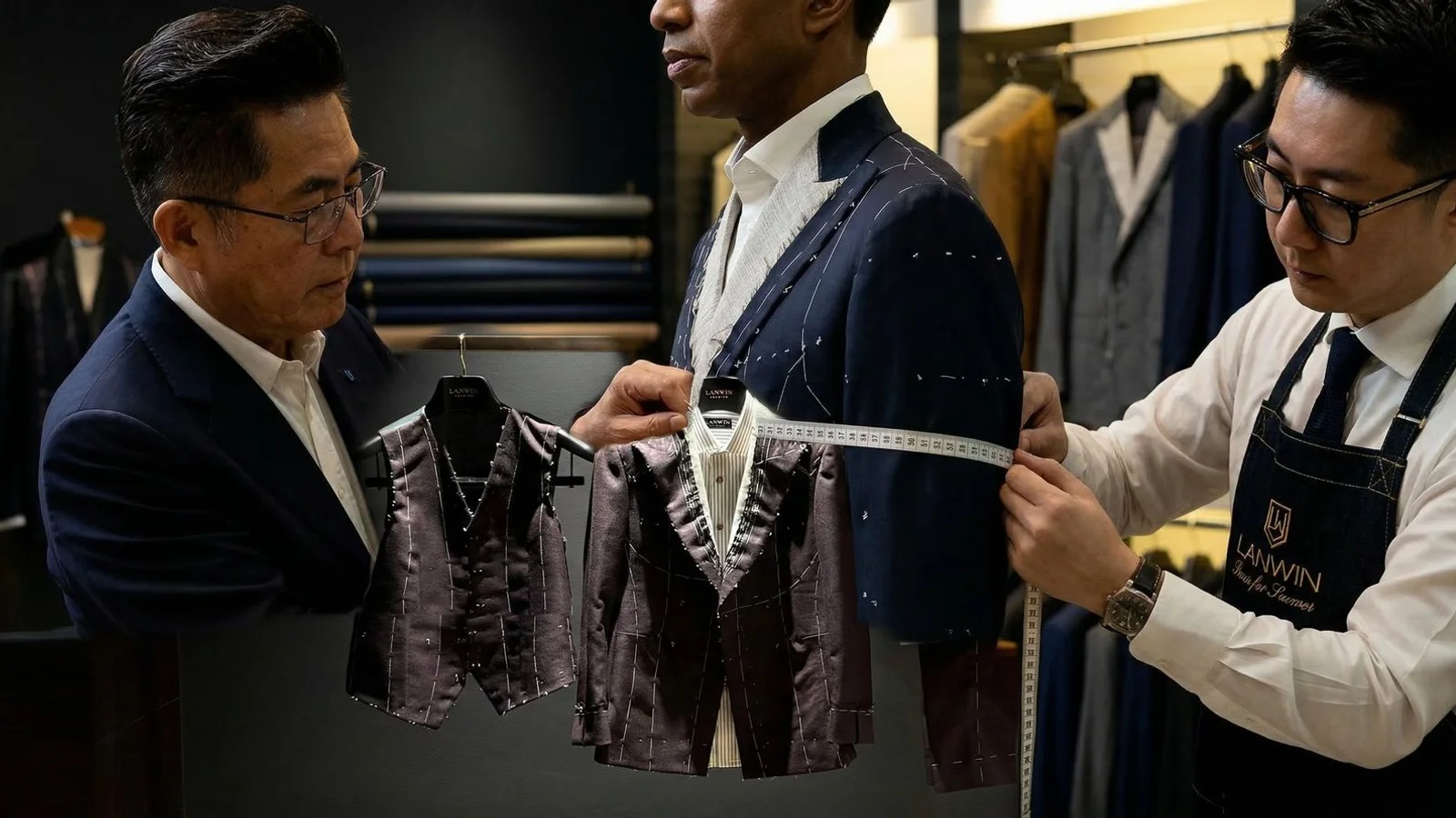 Bespoke suit fitting at LANWIN Premier Petaling Jaya showroom